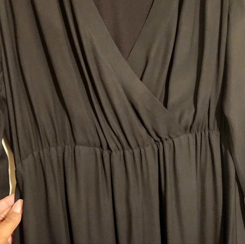 Hugo Boss | Classic Black Long Sleeve Faux Wrap Dagatta Dress (US Size 14) - Picture 8 of 16